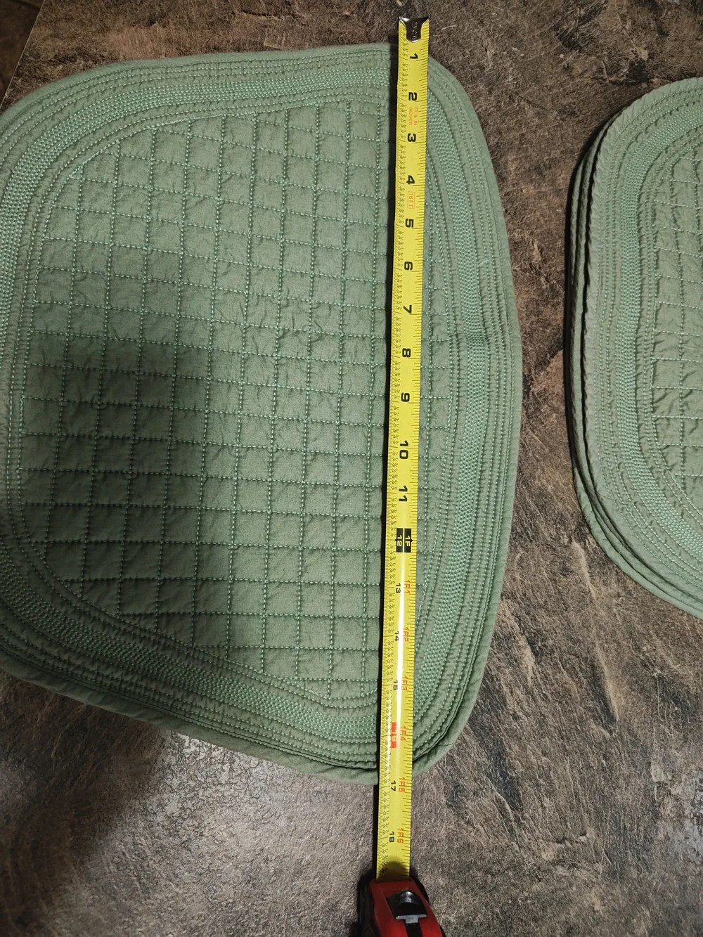 Stonewashed Quilted Kitchen Placemats Set in Sage Green